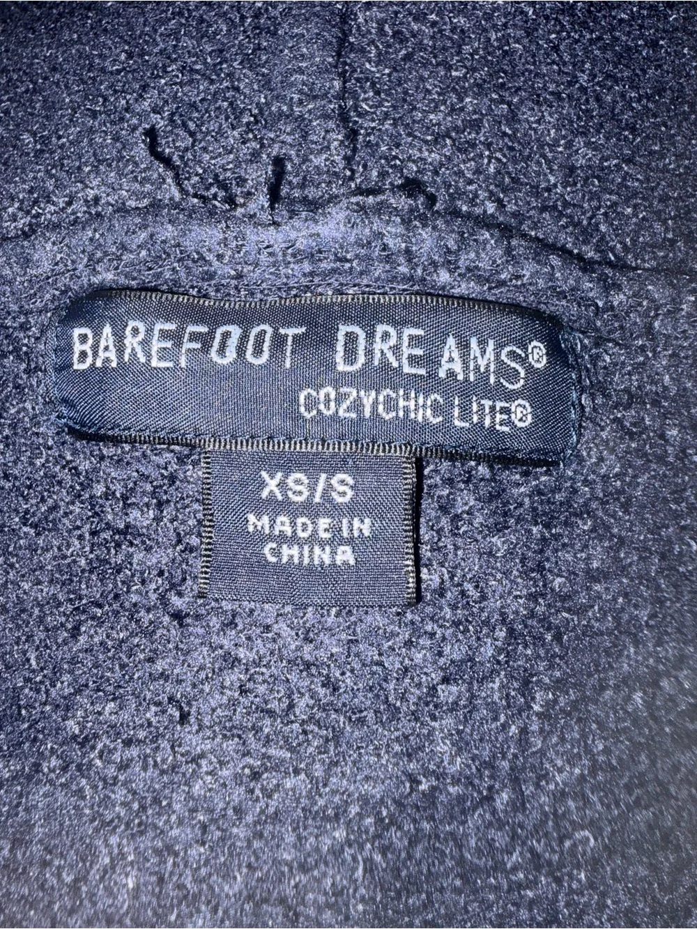Barefoot Dreams Navy Open-Front Hooded Cardigan
